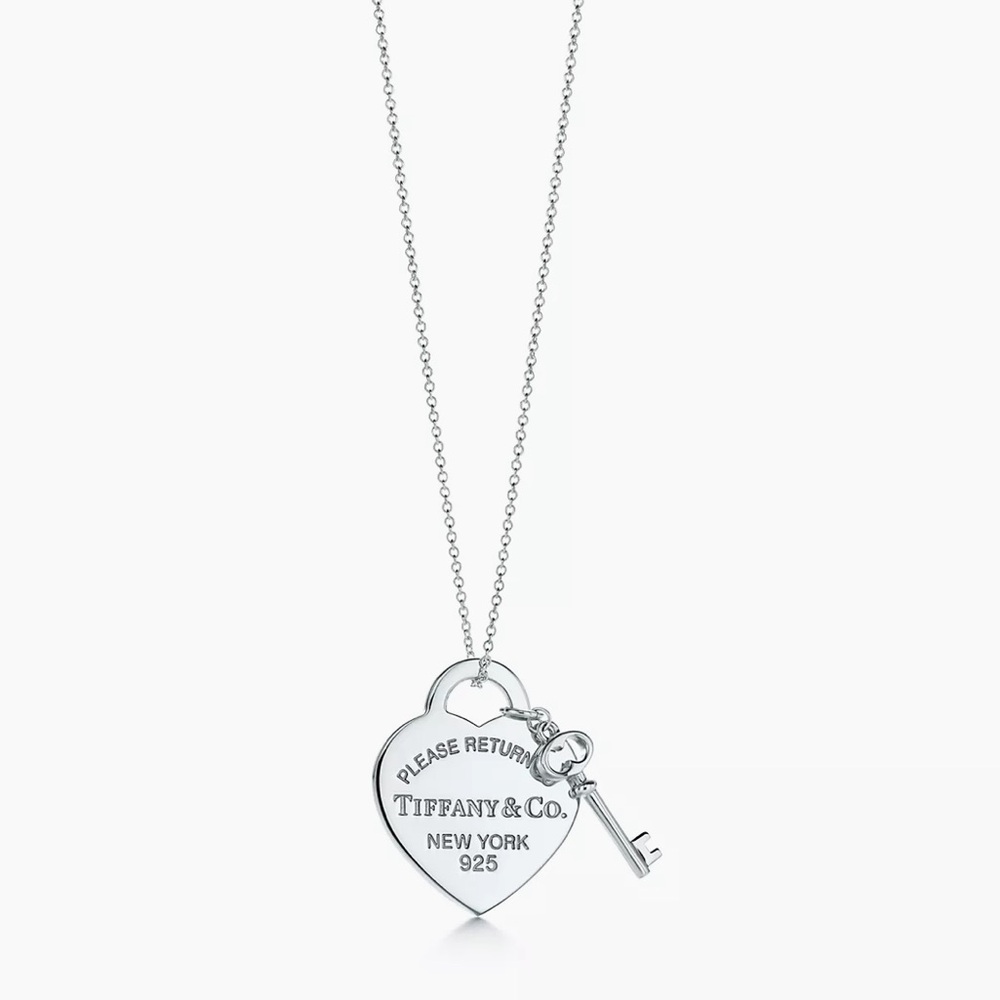 Tiffany & Co Heart Tag Key Pendant Sterling Silver Return to Tiffany